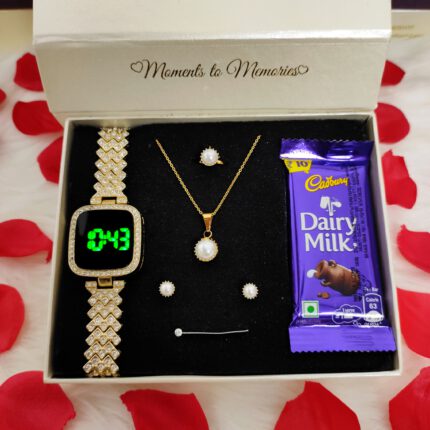 Budget Friendly Watch & Pearl Jewelry Combo Gift Set B-10